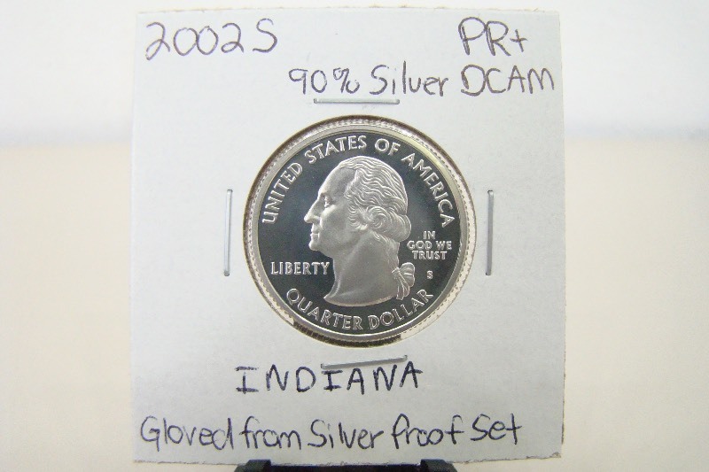 90% Silver 2002-S High Grade Indiana Proof State Quarter