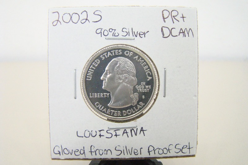 90% Silver 2002-S High Grade Louisiana Proof State Quarter