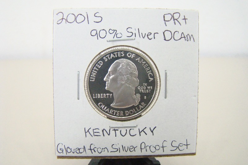 90% Silver 2001-S High Grade Kentucky Proof State Quarter