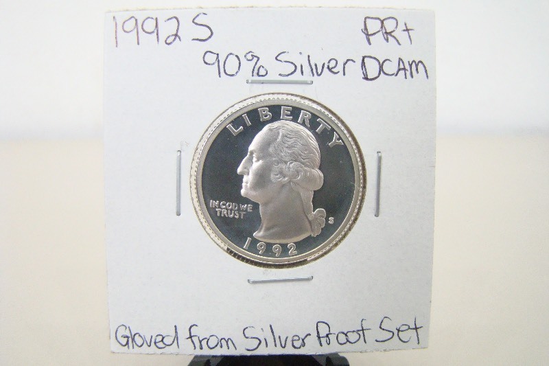 90% Silver 1992-S High Grade Proof Washington Quarter