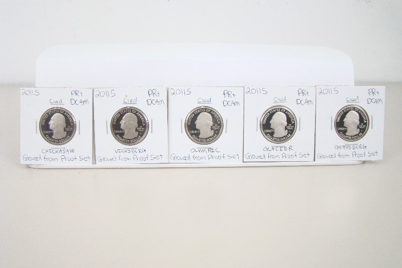 5 Clad 2011-S High Grade Proof National Park Quarters