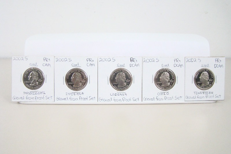 5 Clad 2002-S High Grade Proof State Quarters