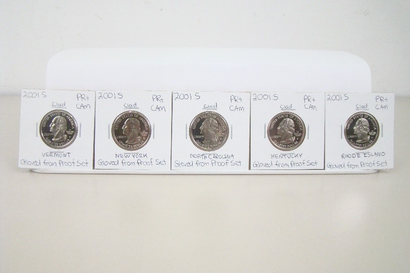 5 Clad 2001-S High Grade Proof State Quarters