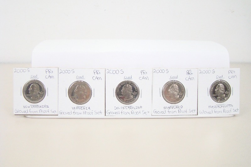 5 Clad 2000-S High Grade Proof State Quarters