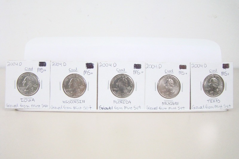 5 Clad 2004-D High Grade State Quarters