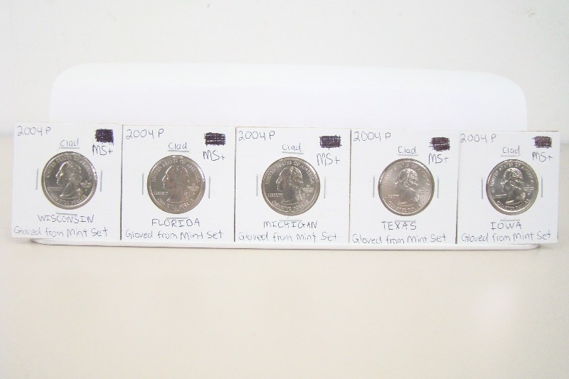 5 Clad 2004-P High Grade State Quarters