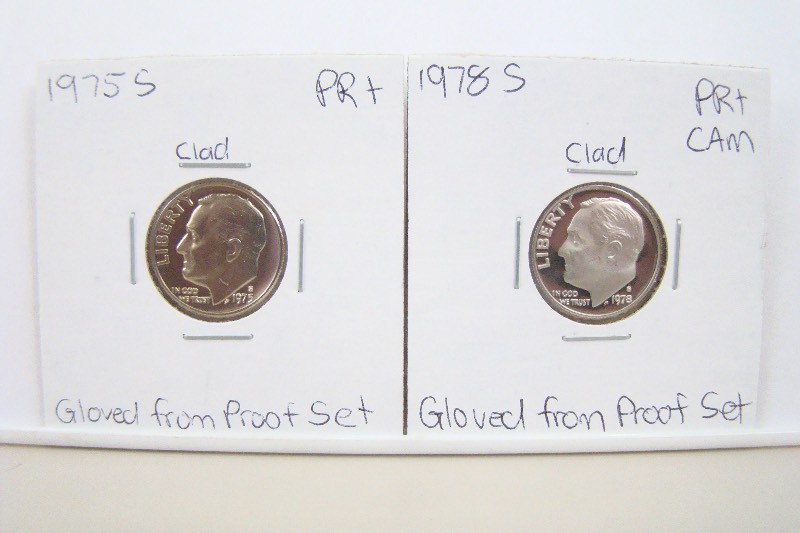 2 Clad 1970s High Grade Proof Roosevelt Dimes