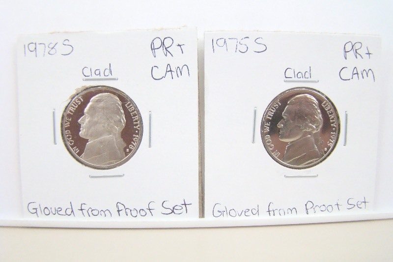 2 Clad 1970s High Grade Proof Jefferson Nickels