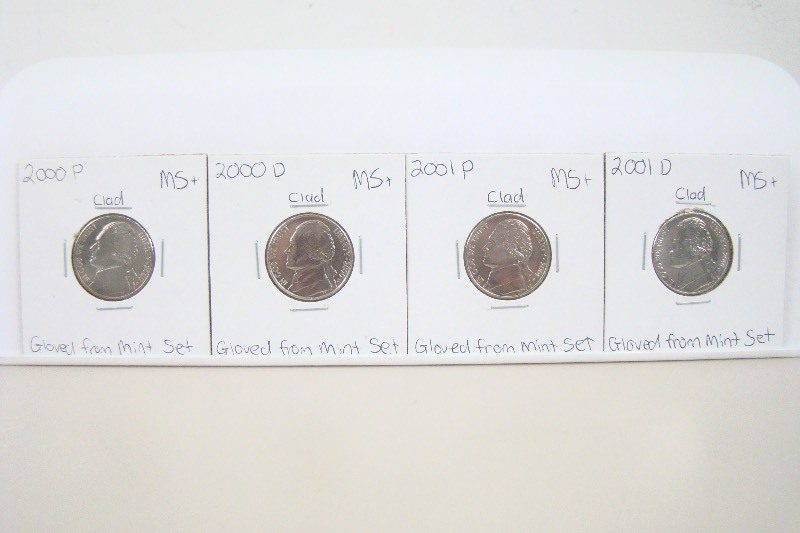 4 Clad 2000s High Grade Jefferson Nickels
