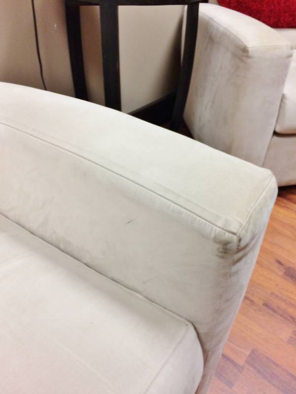 lot 24 image: MSRP $2500 Integra Seating Co The Lounge Collection Rendezvous Seating Higher Back Upholstered Arm Chair - Lifetime Warranty - Excellent Condition - Very Minor Wear At Edge Of Arms - Easy Cleanup  