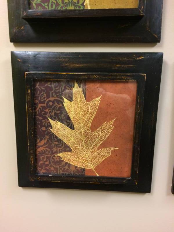 lot 33 image: 4&nbspSerene Zen Decor Leaves Artwork - Excellent Condition