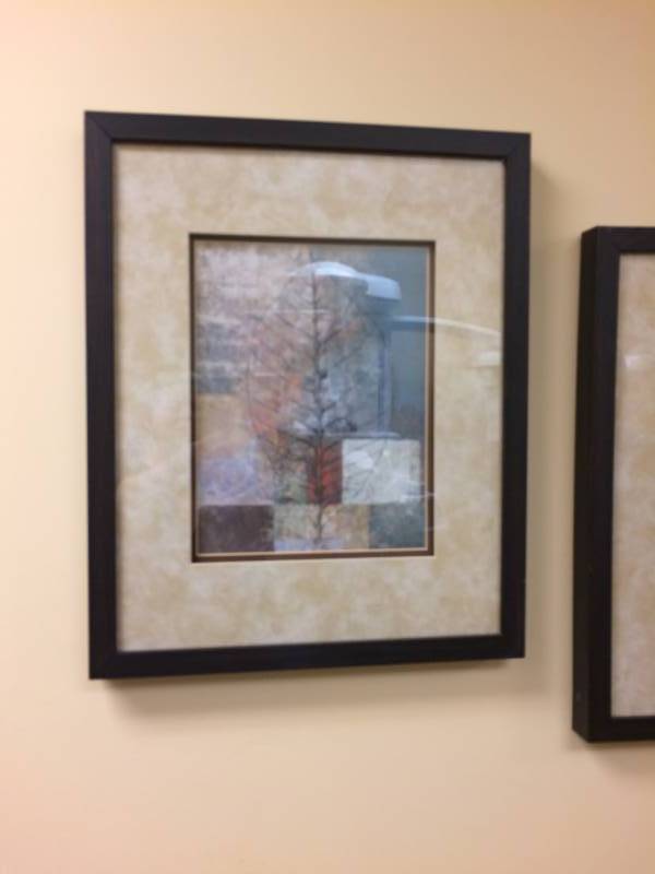 lot 51 image: Lovely Pair Contemporary Leaf Motif Prints Framed Artwork - Excellent Condition