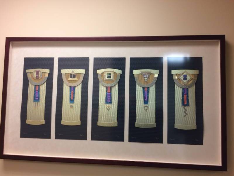 lot 41 image: Large Contemporary Geometric Artwork Signed - Excellent Condition