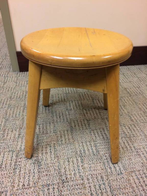 Wow Vintage W H Gunlocke Chair Co 18 Wood Stool Has Label And