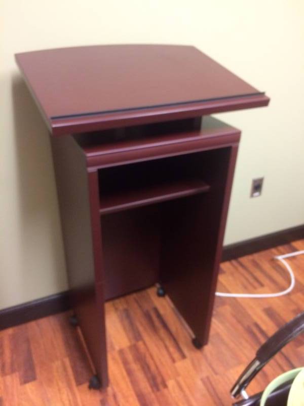 lot 116 image: MSRP $1000 Lacasse Concept 70 Mobile Conference Lectern Podium - Like New Condition