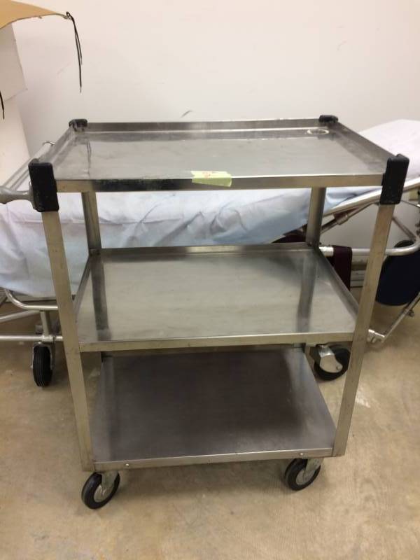 lot 129 image: Bloomfield Stainless Steel 3 Tier Heavy Duty Mobile Cart - Great Condition