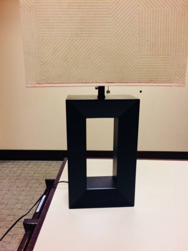lot 138 image: Lovely Rectangular Geometric Table Lamp With Matching Shade - Great Working Condition