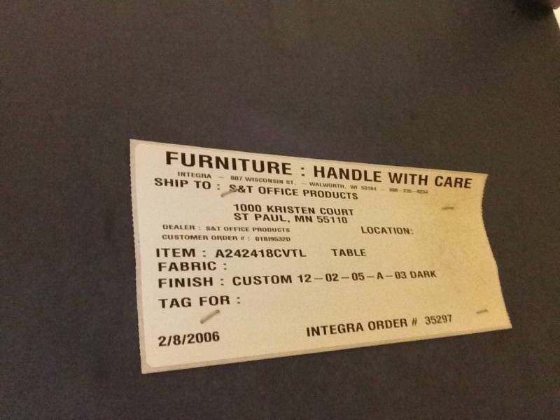 lot 133 image: MSRP $1300 Intregra Seating Co A-Table Custom Dark Hard Maple&nbsp24x24x18&nbspSquare End Table With Cove Edge & Taper Legs - Lifetime Warranty - Faint Scratch On This One See Picture