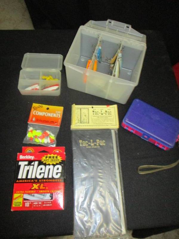 Unused unopened fishing line and lots of Unused tackle and boxes