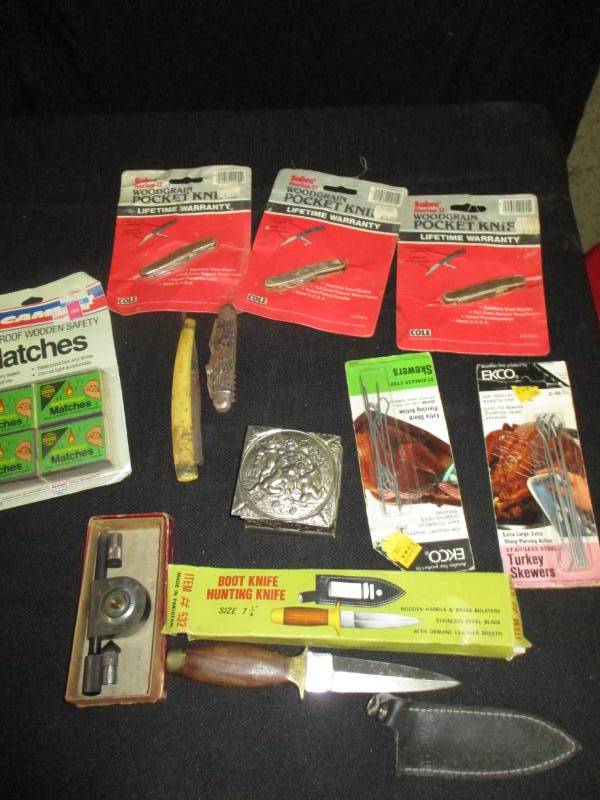 Boot Knife, Pocket Knives and Matches