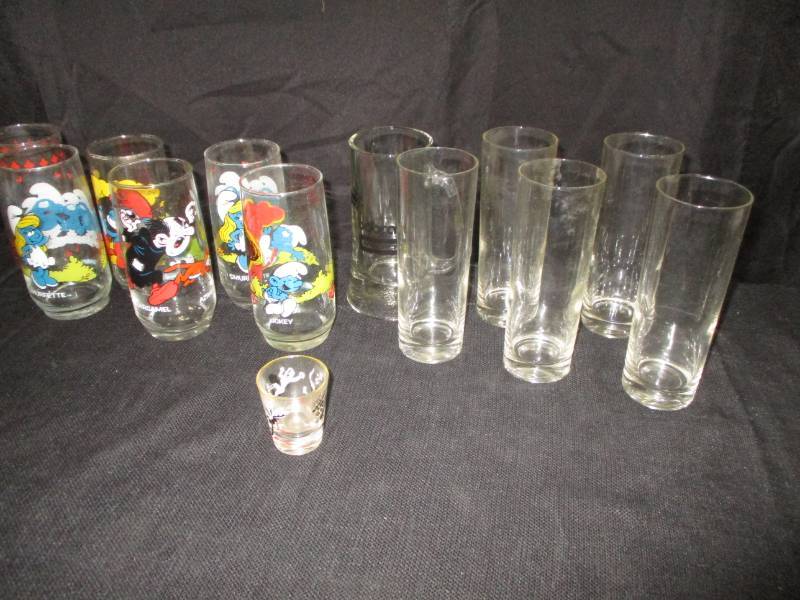 Smurf Glasses and Bobcat Mug