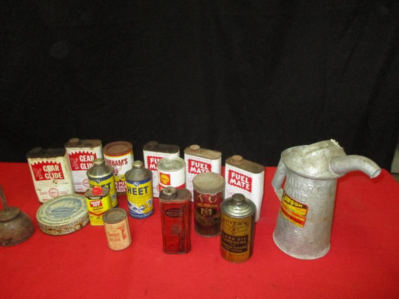 Vintage Cans and Galvanized Oil Can