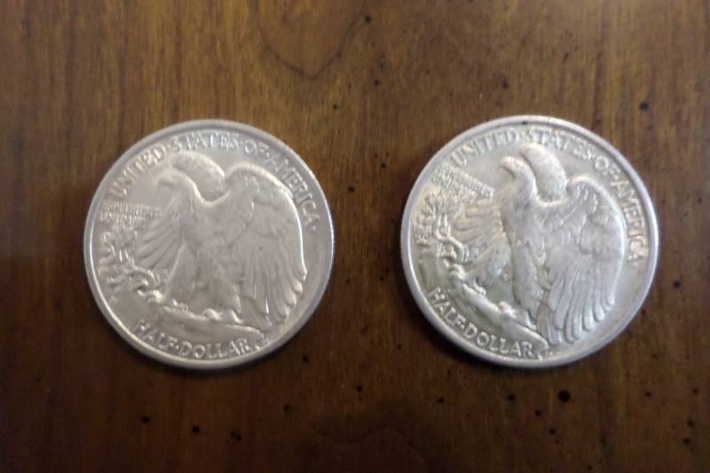 1936 and 1941-D Walking Liberty Half Dollars