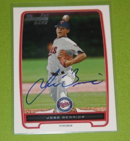 lot 1 image: 2012 Bowman Jose Berrios In Person Auto