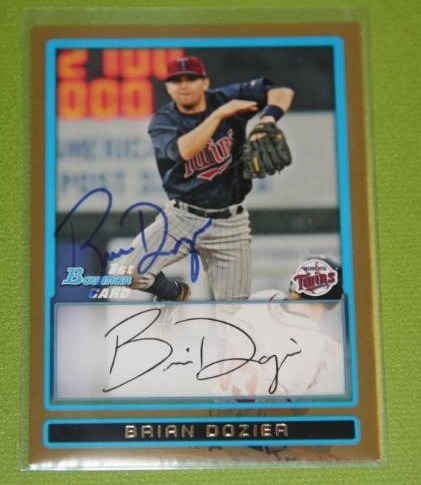 lot 7 image: 2009 Bowman Gold Brian Dozier In Person Auto