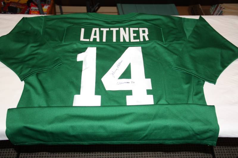lot 24 image: Notre Dame Fighting Irish Johnny Lattner Jersey Auto
