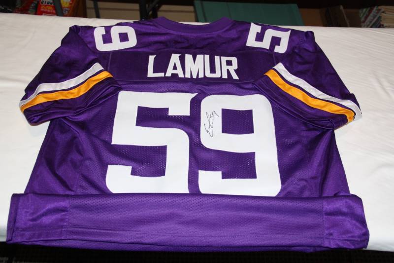 lot 28 image: Minnesota Vikings Emmanual Lamur Jersey Auto