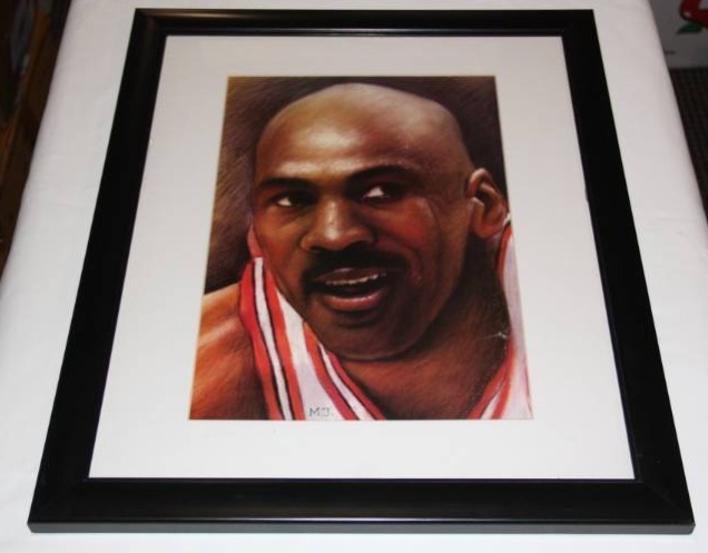 lot 29 image: Chicago Bulls Michael Jordan Framed Art Print