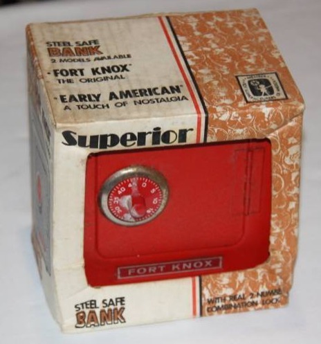 lot 141 image: Vintage 1974 Fort Knox Steel Toy Bank