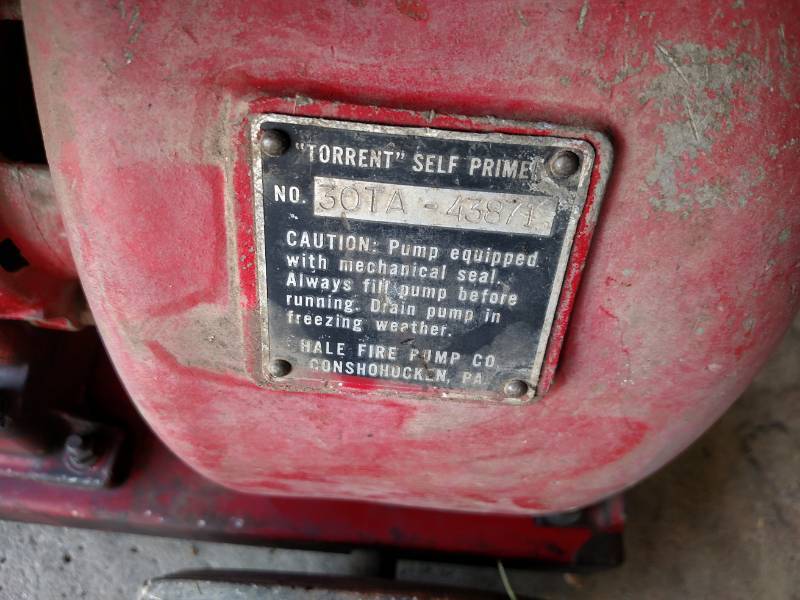 lot 21 image: Hale No. 30TA-43871 3 Water Pump, ...