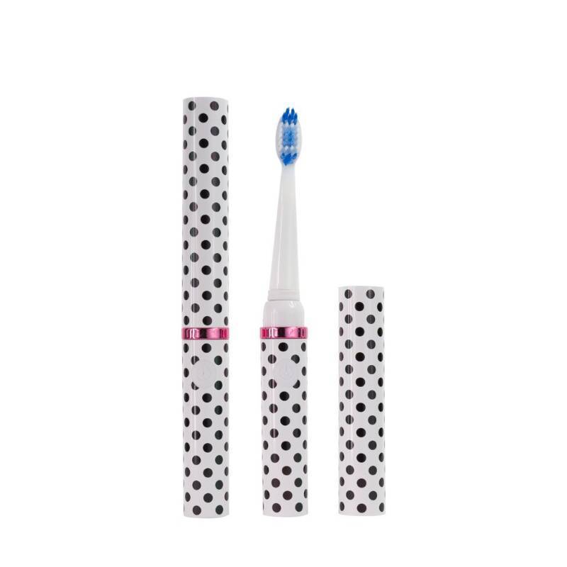 lot 81 image: Pop Dental GO Sonic Electric Rechargeable Toothbrush - White Dots  Pink Ring