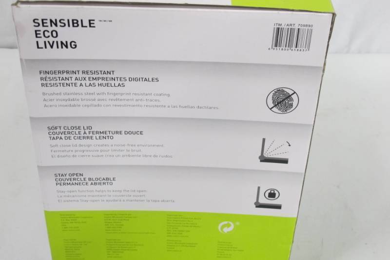 lot 105 image: Sensible Eco Living 2.1 Gallon (8L) Stainless Steel Step Trash Can - Set of 2