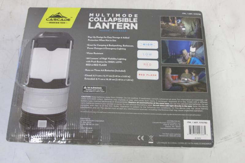 lot 54 image: Cascade Mountain Tech Multimode LED Collapsible Lantern 3-pack