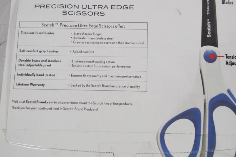 lot 110 image: Scotch Precision Ultra Edge Titanium Scissors, 8 Inch, 3-Pack