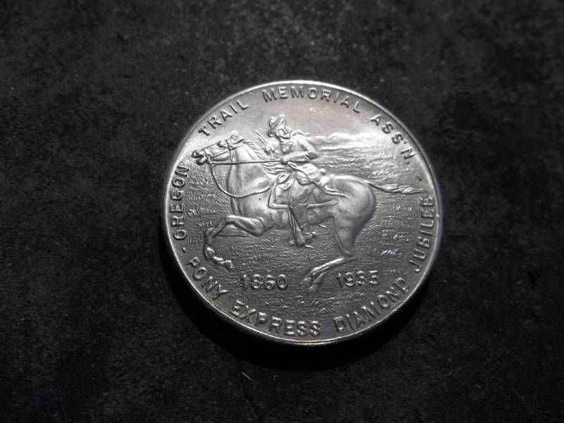 lot 63 image: 1860-1935 Pony Express Diamond Jubilee Commemorative