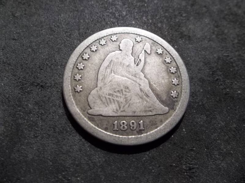 lot 71 image: 1891 S Seated Liberty Quarter