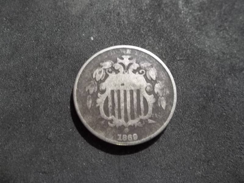 lot 75 image: 1869 Shield Nickel