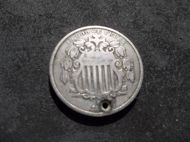 lot 76 image: Shield Nickel Unknown Date Hole