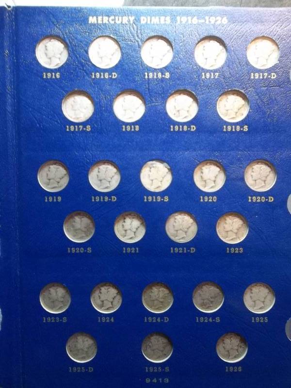 lot 80 image: Complete Set Of Mercury Dimes From 1916-1945