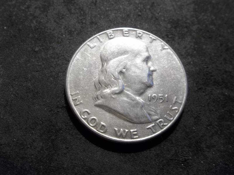 lot 90 image: 1951 S Franklin Half Dollar