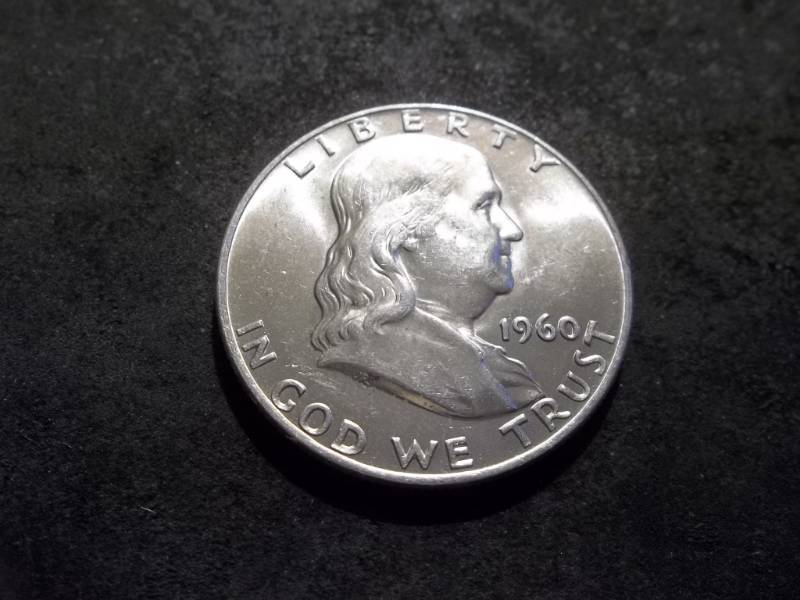 lot 108 image: 1960 D Franklin Half Dollar