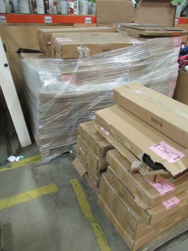 lot 84 image: WHOLESALE PALLET OF MISCELLANEOUS SHELVINGDISPLAY WALL UNITS - Two Pallets