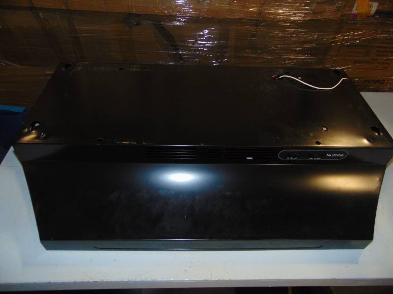 lot 86 image: NuTone RL6200 Series 30 in. Non-Vented, Duct Free Range Hood in Black, RL6230BL - New in Box