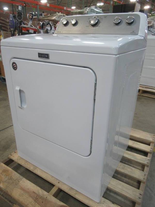 lot 60 image: Maytag Bravos 7.0 cu. ft. Electric Dryer in White, MEDX655DW - SLIGHTLY USED - LIKE NEW