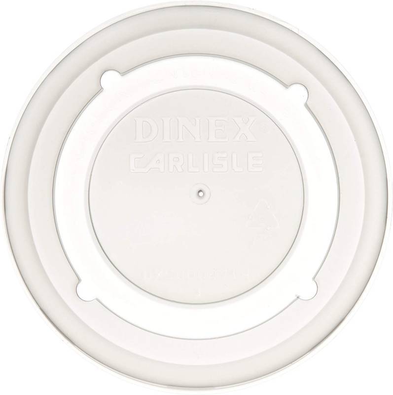lot 163 image: Case of Dinex DX50008714 Polystyrene Disposable Lid, 3-12 Diameter, Translucent