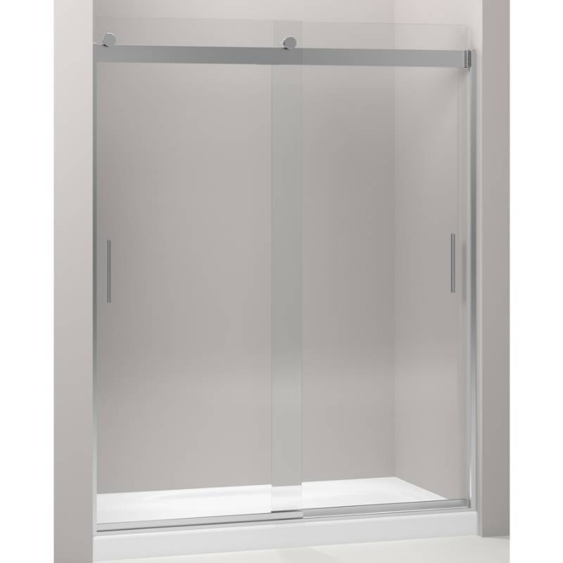 lot 198 image: KOHLER Levity 56.625-in to 59.625-in W Frameless Silver Finish BypassSliding Shower Door R706164-L-SHP